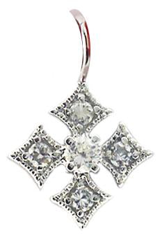 Pendant Pave Cross Sterling Silver 582P5093