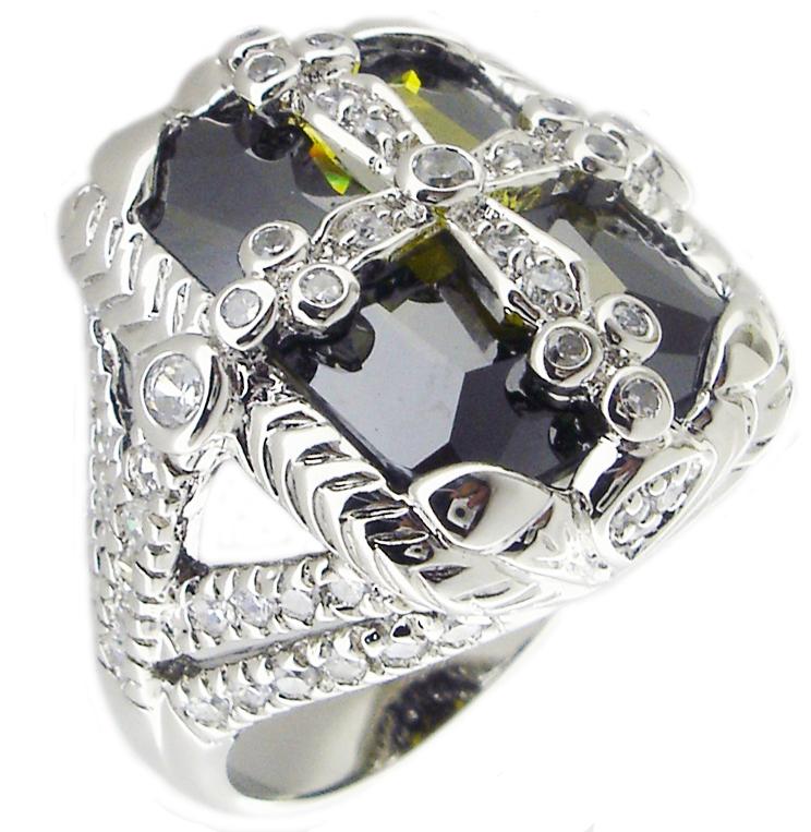 Ring Cz Inner Cross Pave Sterling silver Ring 582R1739