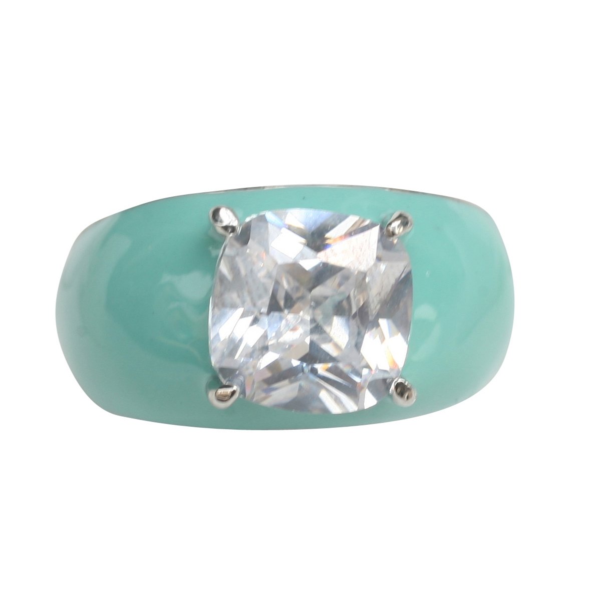 Ring Enamel  Cushion Cut CZ Stone  589R700235