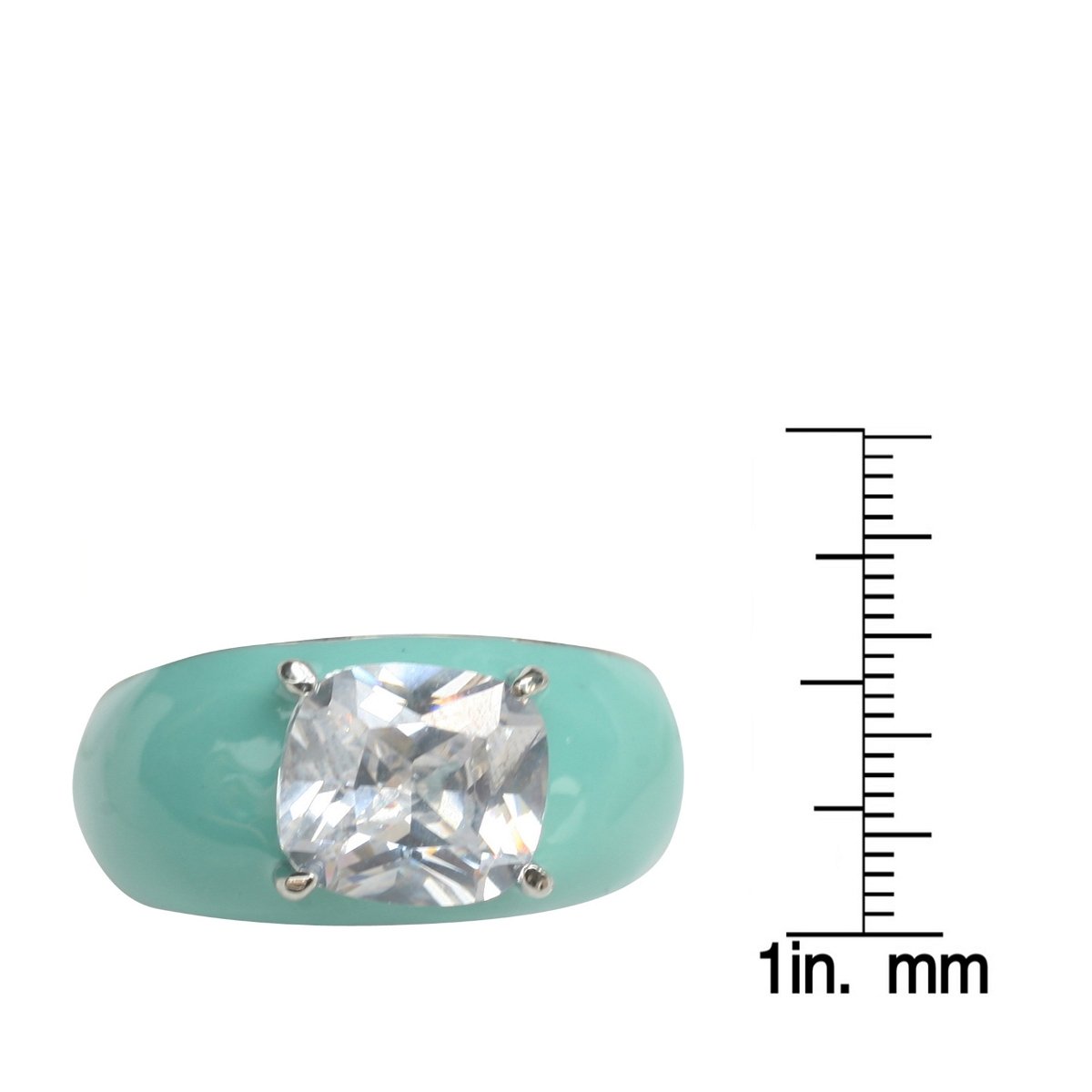 Ring Enamel  Cushion Cut CZ Stone  589R700235
