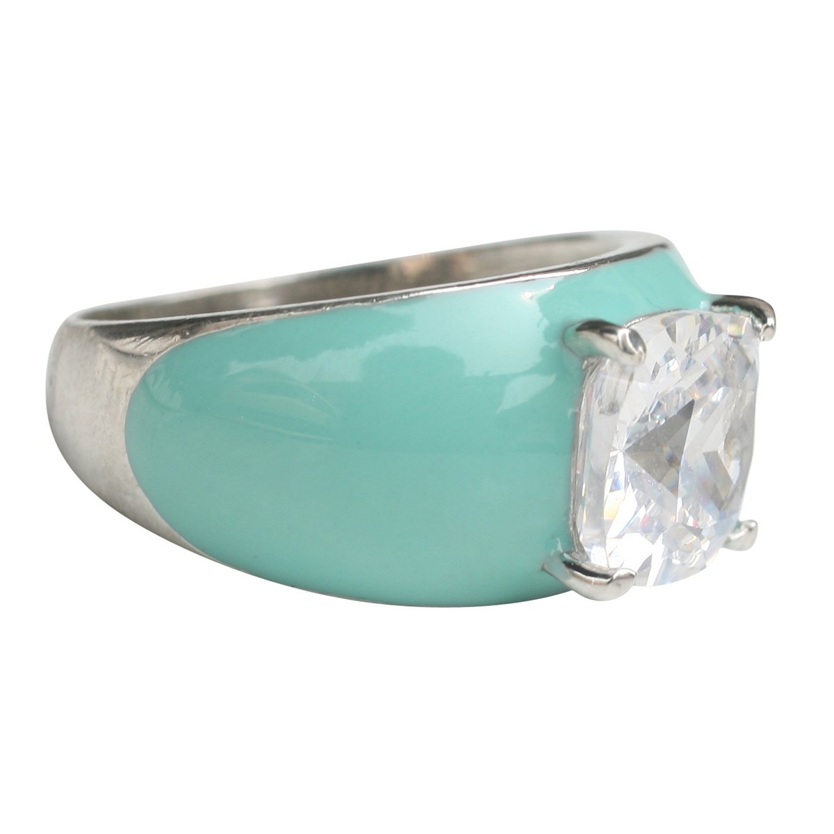 Ring Enamel  Cushion Cut CZ Stone  589R700235