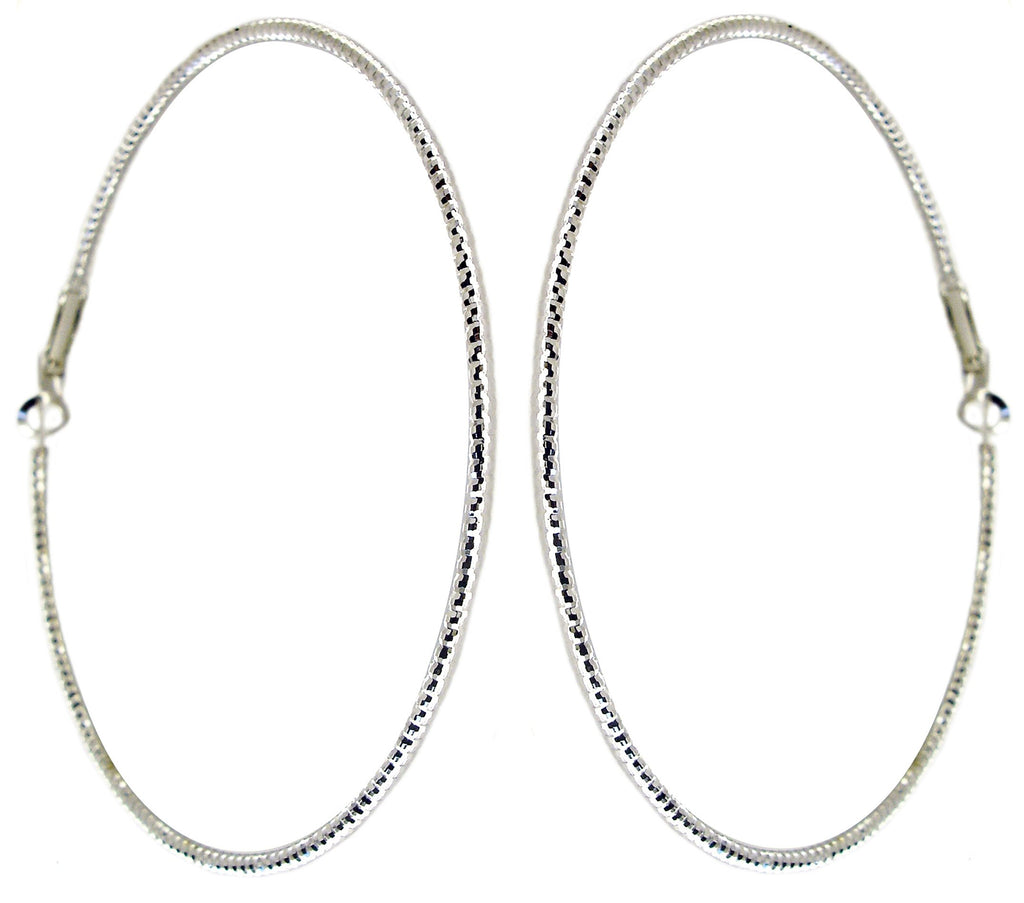 Hoop Earrings - Rhodium Plating