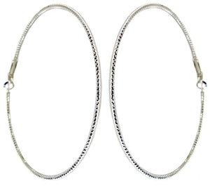 Hoop Earrings - Rhodium Plating
