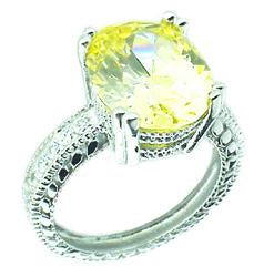 Filegree Ring 2Ct Oval Shape Cz Sterling silver Ring