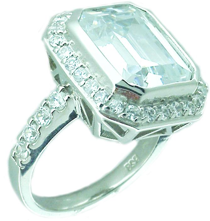 Ring Filigree Ring 3Ct Emerald Shape Sterling silver Ring 600R12995