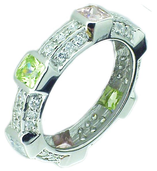 Ring  Zirconite Cubic Zirconia Eternity Sterling Silver Ring 600R13096