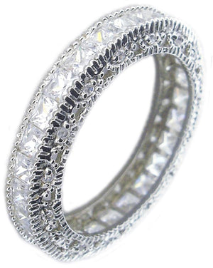 Ring Zirconite Cubic Zirconia Eternity Sterling Silver Ring 600R13574
