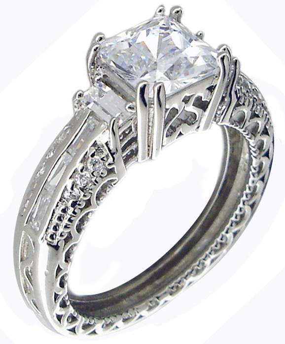 Ring Filigree  Square Sterling silver  600R13667