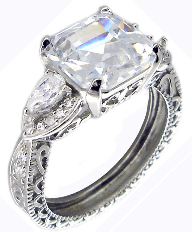 Ring Square Center  Sterling silver 600R13832