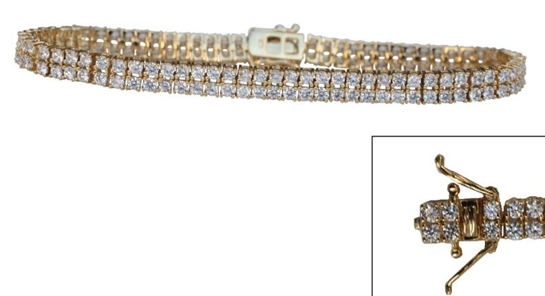 Sterling Silver two rows Tennis Bracelet. 602B30126