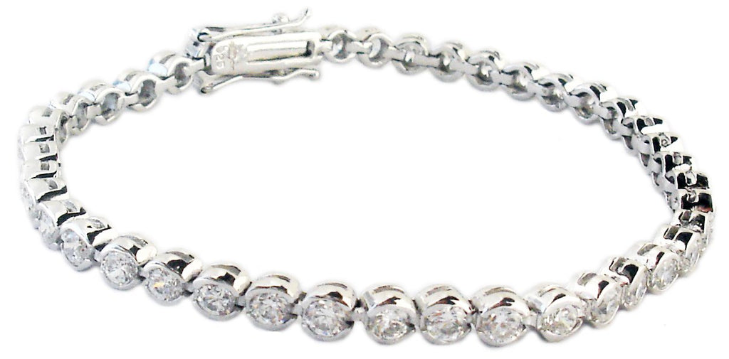 Bracelet 2mm Bezel Set Round S/S 602B30138