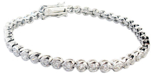 Bracelet 2mm Bezel Set Round S/S 602B30138