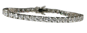 4mm Zirconite Cubic Zirconia Clear prong set Electro-plateTennis Bracelet