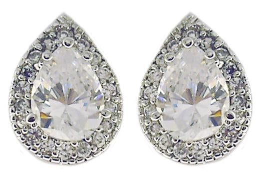 Earrings Pear Pave Cz's post Sterling Silver earrings 602E10586