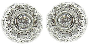 Earring Post Round Pave 602E11081