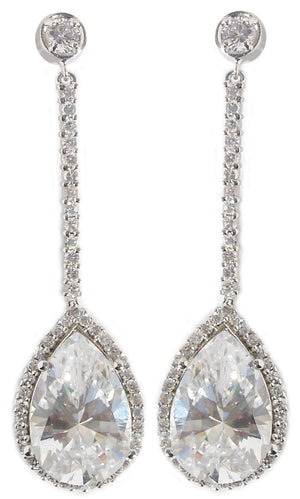 Earring Top Rd Bz Cz Pave Bar Pear Cz Drop .602E10649