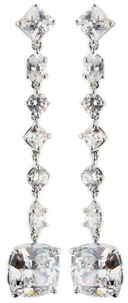 Earring Post Mlt Shape Cz Drops Cushion Cut Cz  602E10679