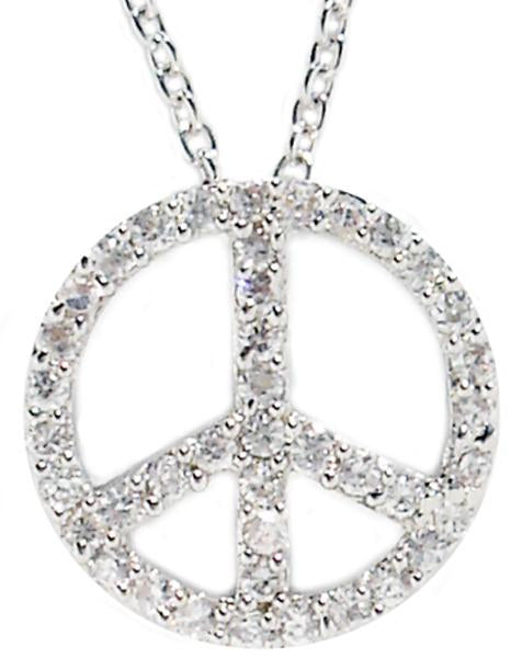 pendant Pave Cz Peace Sign 602P10800