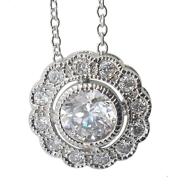 Pendant Pave  Flower in Sterling Silve.602P20265