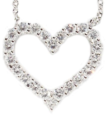 Pendant OPEN HEART  CUBIC ZIRCONIA  S/S. 602P20285