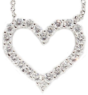 Pendant OPEN HEART  CUBIC ZIRCONIA  S/S. 602P20285