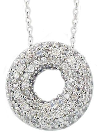 Pendant Pave Open Circle Sterling Silver 602P20454
