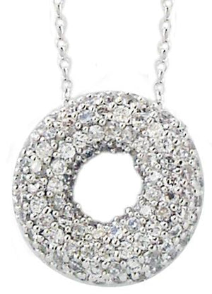 Pendant Pave Open Circle Sterling Silver 602P20454