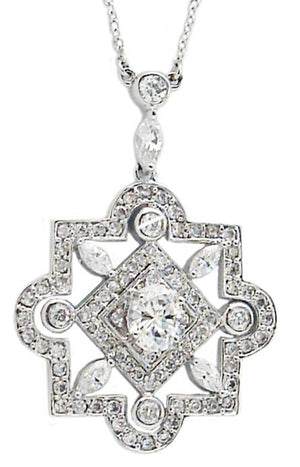 Pendant Pave Sterling Silver 602P20458