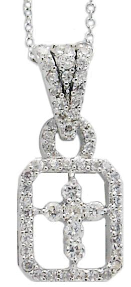 Pendant Pave Open  Cross: 602P20482