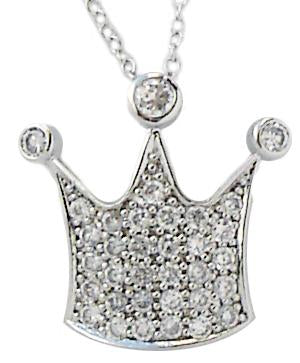 Pendant Pave Crown Sterling Silver 602P20567