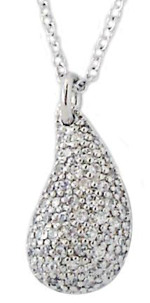 Pendant Tear Drop Pave Sterling Silve 602P20570