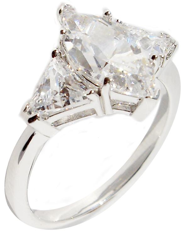 Ring Marque Cut Center Triangle Side Sterling silver Ring 602R71469