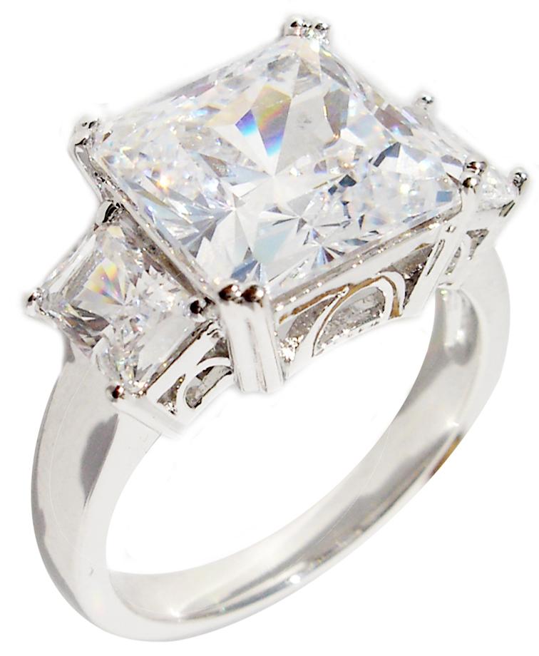 Ring square Center Cz Side Sterling silver Ring 602R71467