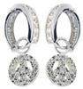 Earring Huggie  Set Rd Cz Pave Peace in S/S Rhodium 605E7284