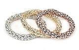 Mesh Bracelet Set-Rhodium, gold, rose gold