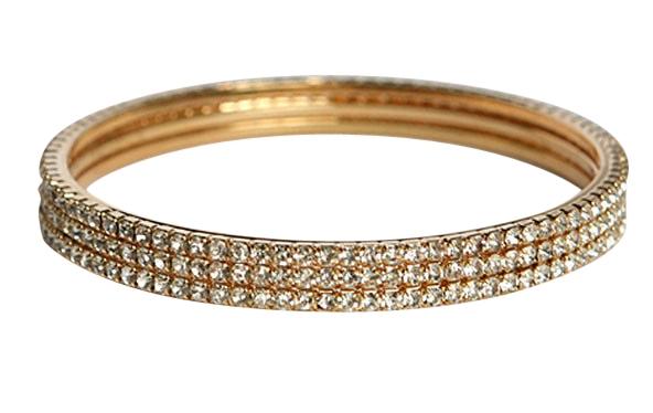 The zirconmania Bracelets Three Set Crystal Bangles (610B8544X3) features three elegant crystal-studded bangles, sparkling brilliantly and beautifully displayed against a white background.