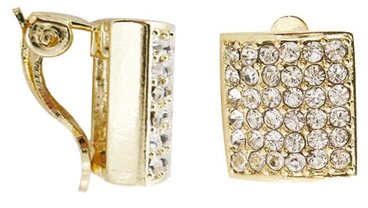 Square Clip Earring - Gold Plating