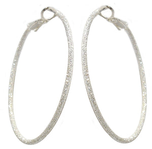 Fashion Hoop Earrings - Rhodium Plating