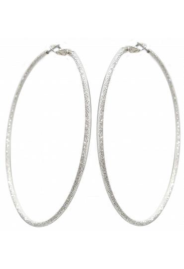 Fashion Hoop Earrings - Rhodium Plating