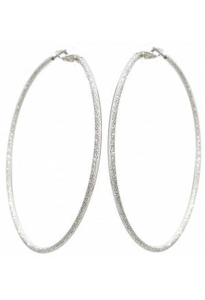 Fashion Hoop Earrings - Rhodium Plating
