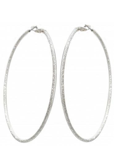 Fashion Hoop Earrings - Rhodium Plating