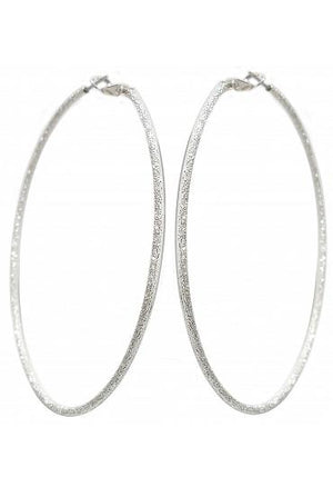 Fashion Hoop Earrings - Rhodium Plating