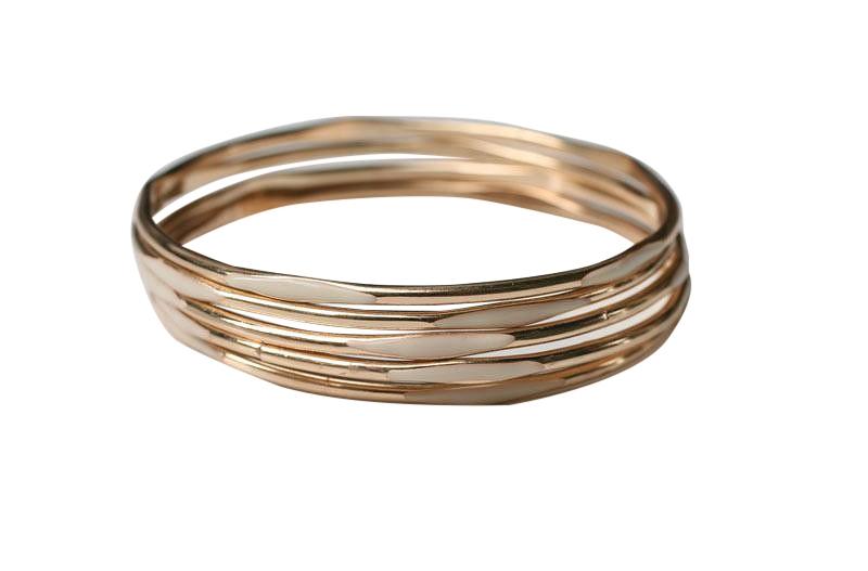 Gold Electroplated Bangle - Beige