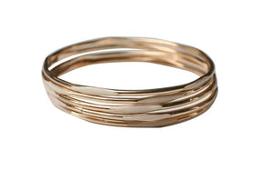 Gold Electroplated Bangle - Beige