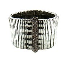 Bracelet Stretch Wide With Pave Crystal Bar.622B0039