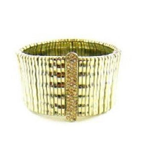 Bracelet Stretch Wide With Pave Crystal Bar.622B0039