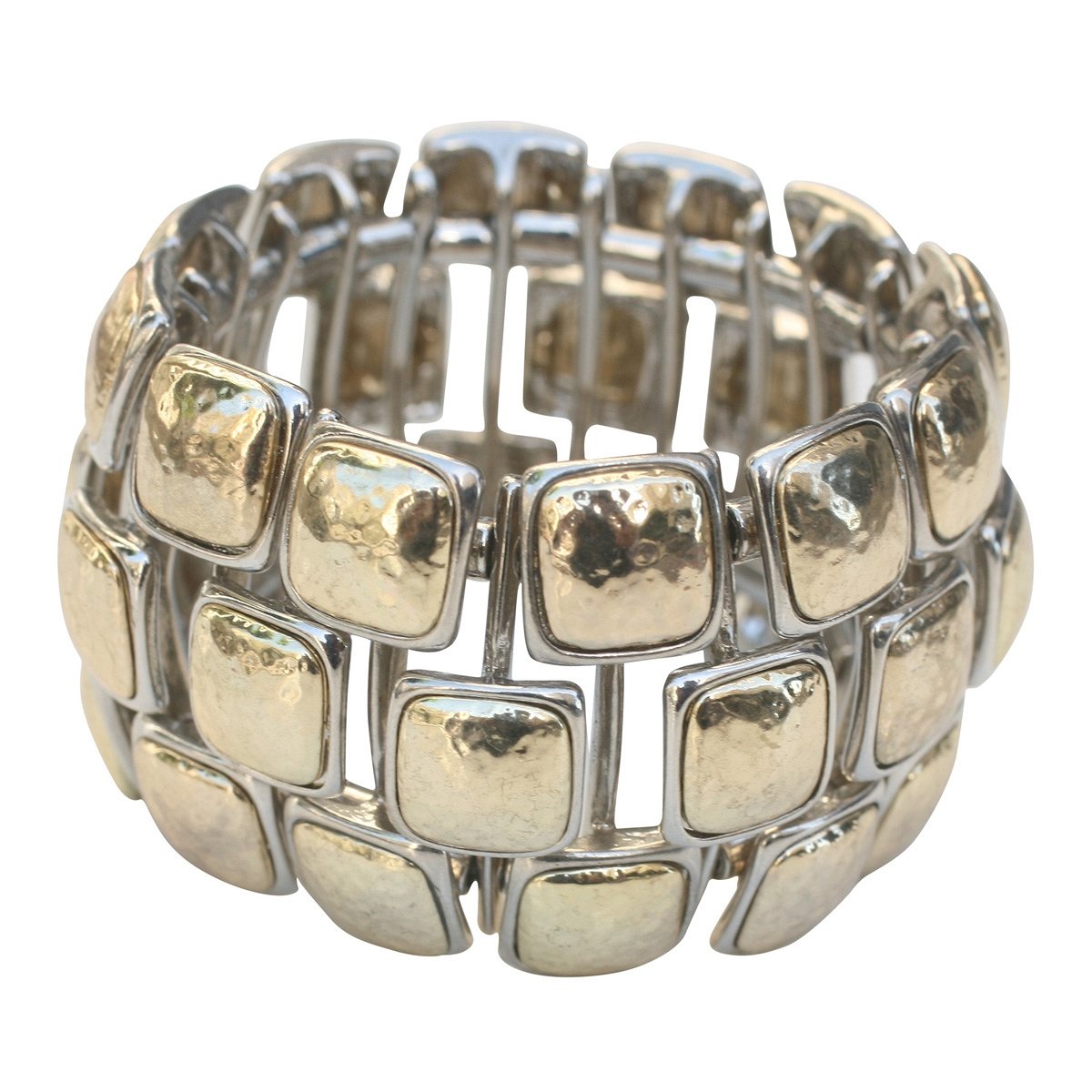 Bracelets Three row round stretchable square color stone  622B0072