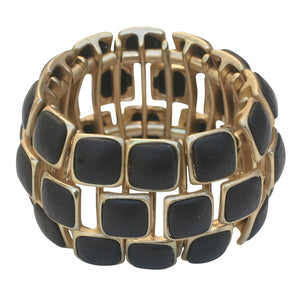 Bracelets Three row round stretchable square color stone  622B0072