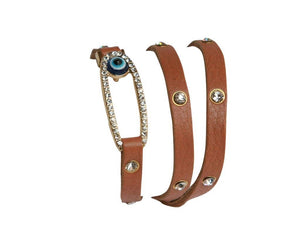Bracelet Oval Crystal Leather 622B0119