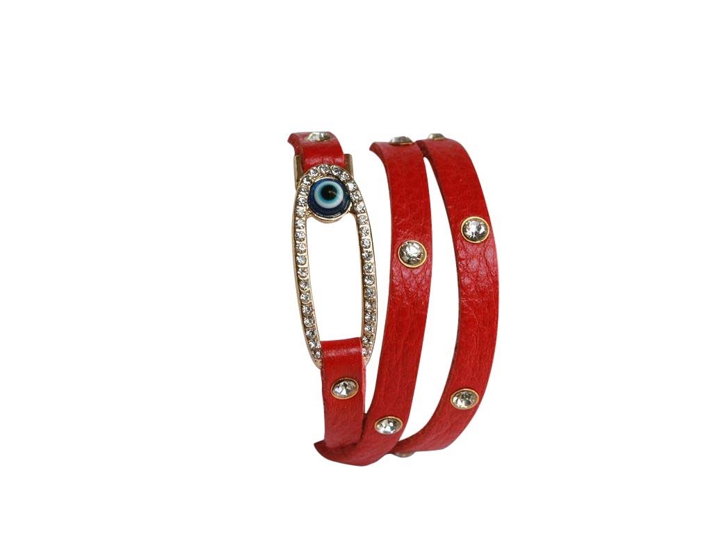 Bracelet Oval Crystal Leather 622B0119